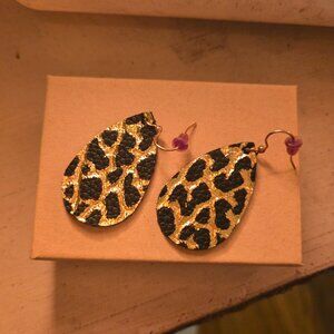 Black & Gold Felt Earrings